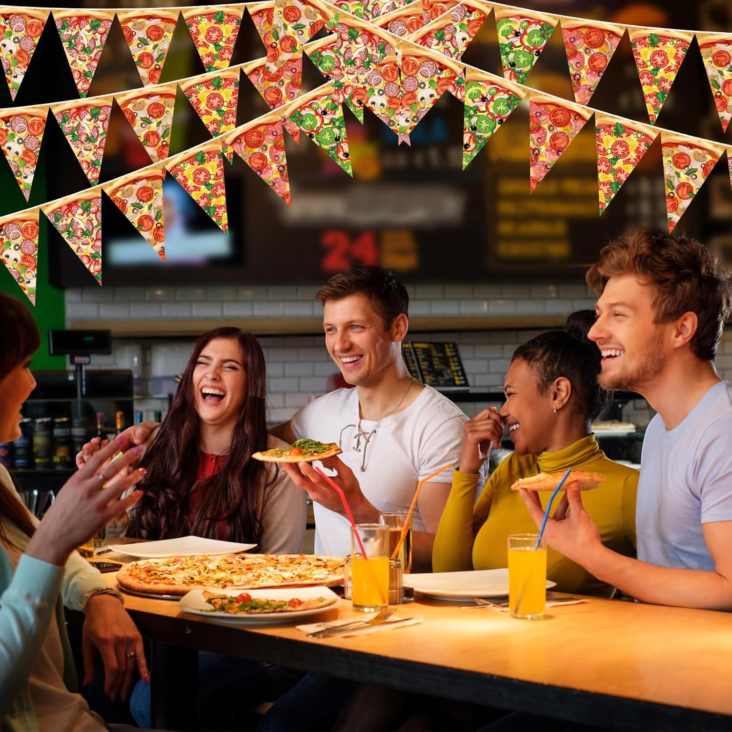 Pizza Party Pennant Banner Piz - огляд і ціна Party Games Night